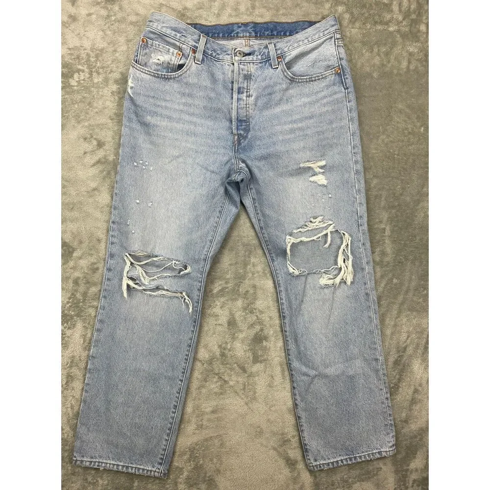 VTG Levi's 501 90s Men's Red Tab‎ Jeans 34x31 Distressed Y2K Denim